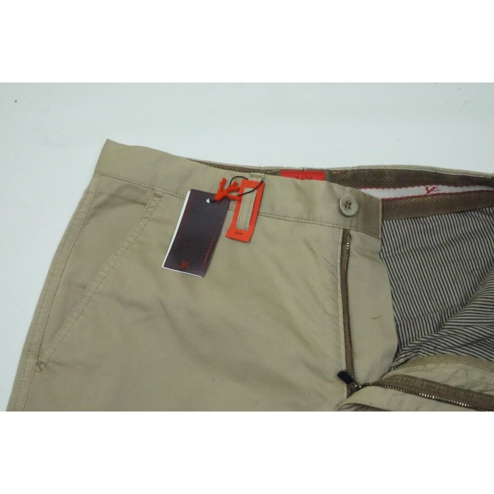 Isaia Tinto Slim Cotton Blend Solid Beige Khaki Brown Cargo Pants 46R Brand New - Picture 5 of 8